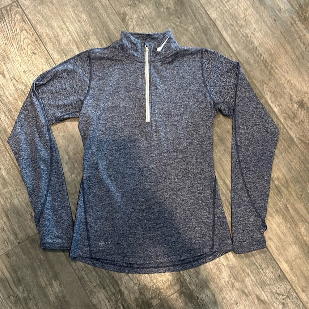 Nike Dry-Fit performance 1/2 zip pullover. Blue Heather. Size S.